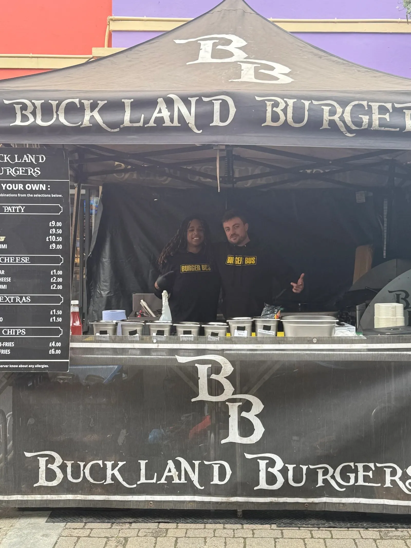Buckland Burgers 3x3 gazebo burger stall