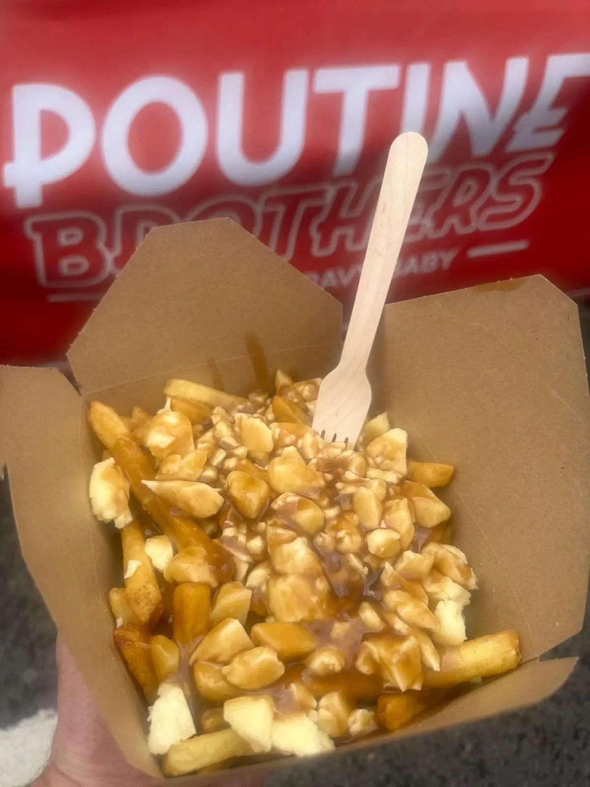 A box of Canadian poutine