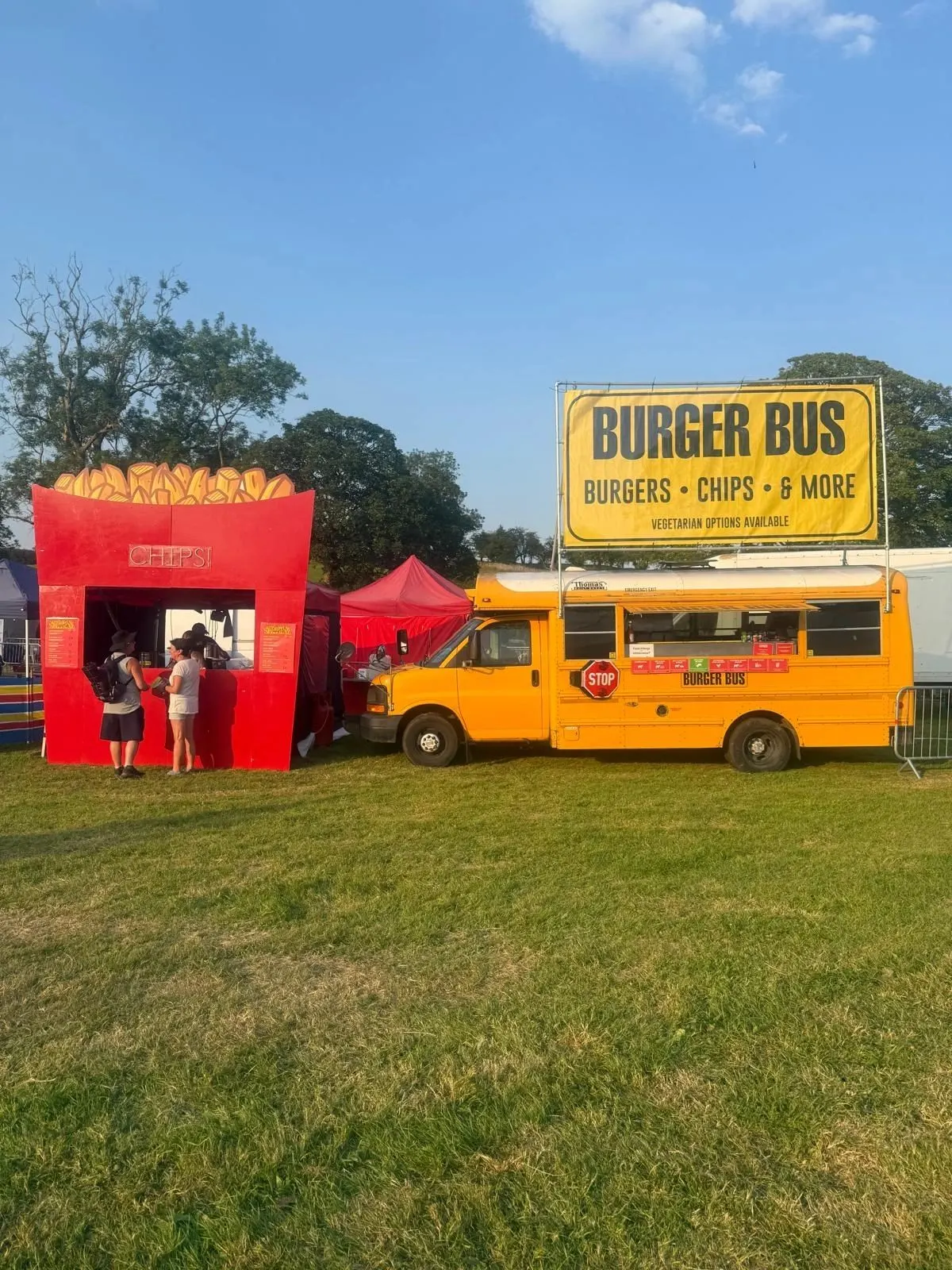 CHIPS! loaded fries stall next to Burger Bus at an event