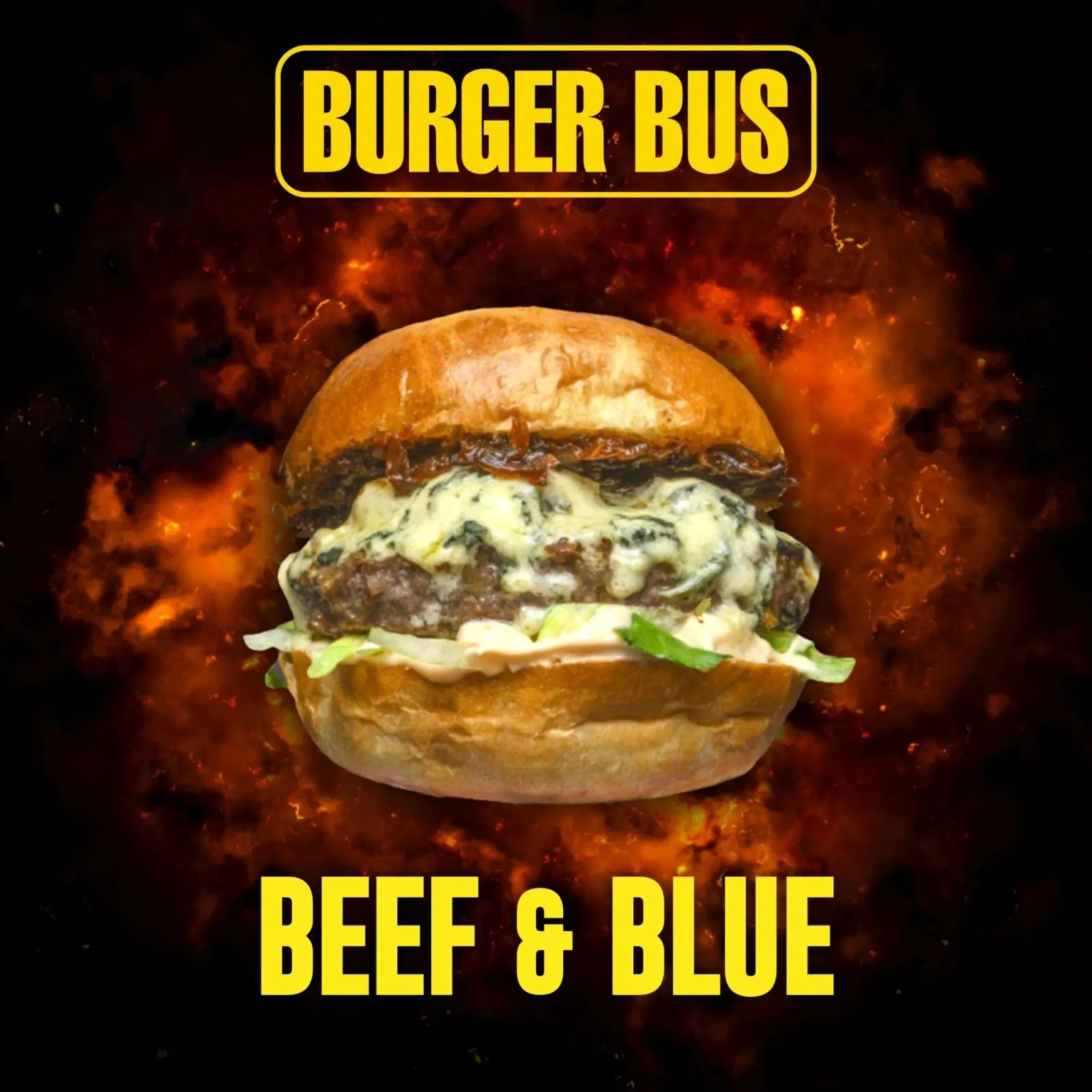 Beef & blue burger